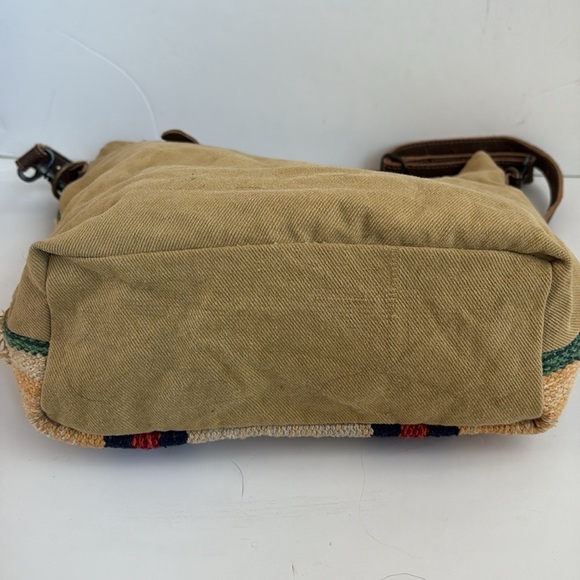 Myra Fragrant Yellow Shoulder Bag crossbody SW rug design embossed leather - Picture 11 of 16